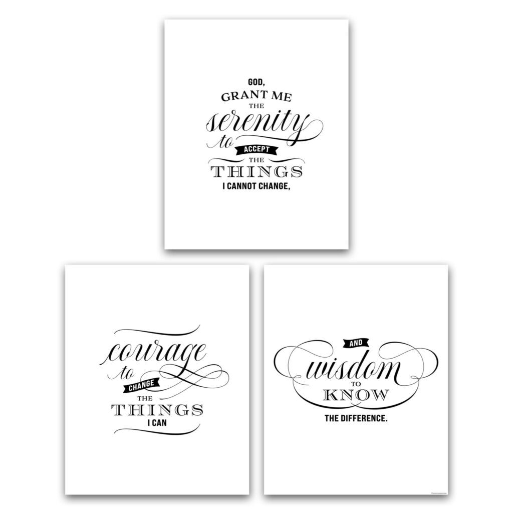 Serenity prayer wall décor, Serenity prayer wall décor, Sobriety gifts for men and women, Alcoholics Anonymous gifts